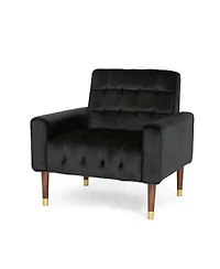 Streamdale Comfy Velvet Tufted Armchair For Living Room, Bedroom