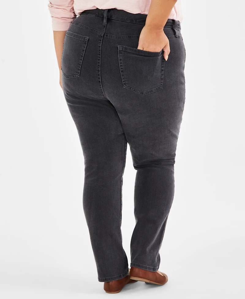 Style & Co Plus High-Rise Straight-Leg Jeans