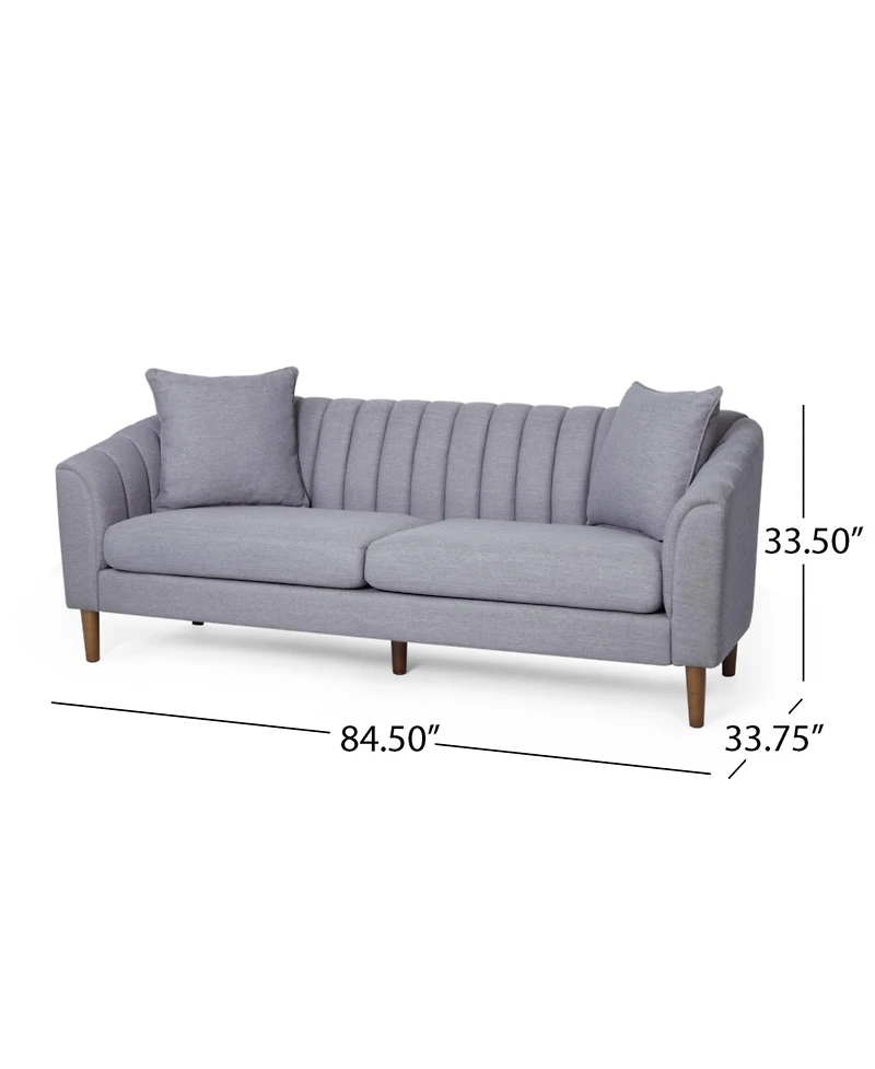 Streamdale Furniture Contemporary 3-Seater Sofa With Deep Stitching And Accent Pillows