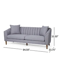Streamdale Furniture Contemporary 3-Seater Sofa With Deep Stitching And Accent Pillows