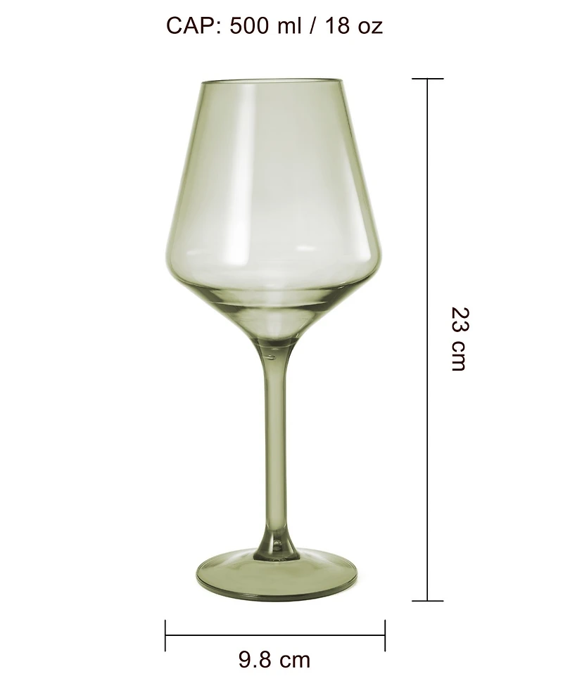 The Wine Savant European Style Plastic Crystal Stemmed Wine Glasses Set of 6