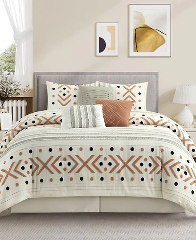 Stratford Park Olga Geometric 7-Pc. Comforter Set, Queen