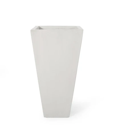 Streamdale Furniture Modern Cast Stone Planter, White, 13