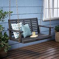Simplie Fun Tasmania Acacia Wood Porch Swing For Relaxing Evenings