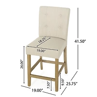 Streamdale Beige Button Tufted 26" Counter Stools (Set Of 2)