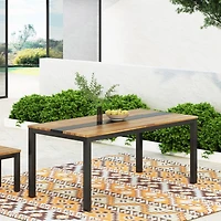Streamdale Furniture Modern Industrial Acacia Wood Dining Table