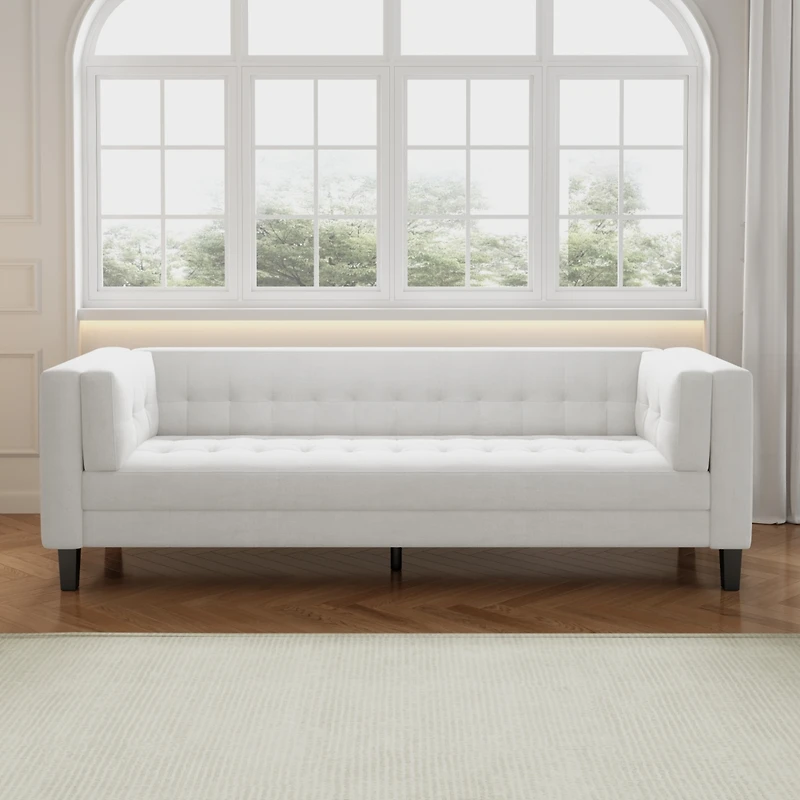 Streamdale Furniture Luxurious Velvet 3-Seater Sofa with Durable Eucalyptus Frame