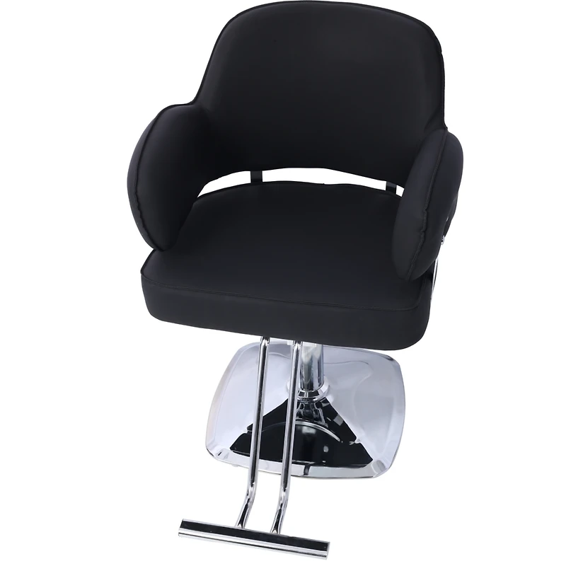 Simplie Fun Wide Seat Hydraulic Barber Chair with Stainless Steel Footrest