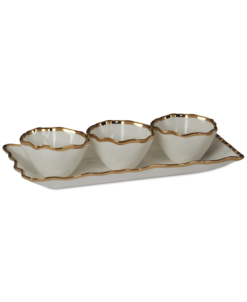 Certified International Regency 4 Pc. Tray and Condiment Bowls