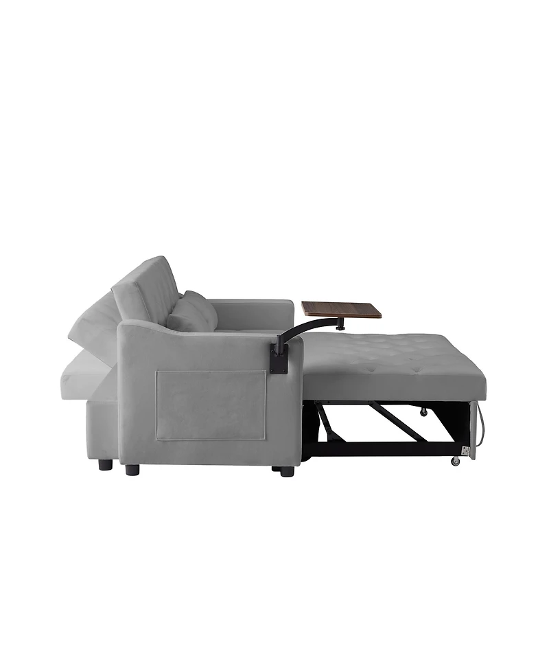 Streamdale Furniture Modern Velvet Sofa Bed with Adjustable Positions
