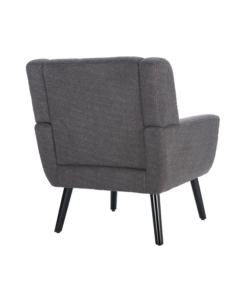 Simplie Fun Teddy Fabric Accent Chair with Black Legs