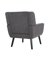 Simplie Fun Teddy Fabric Accent Chair with Black Legs