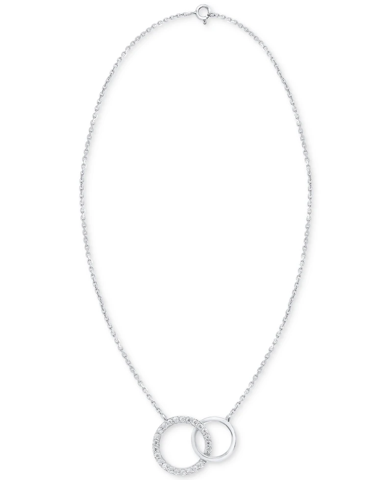 Diamond Interlocking Rings 18" Necklace (1/6 ct. t.w.) in Sterling Silver