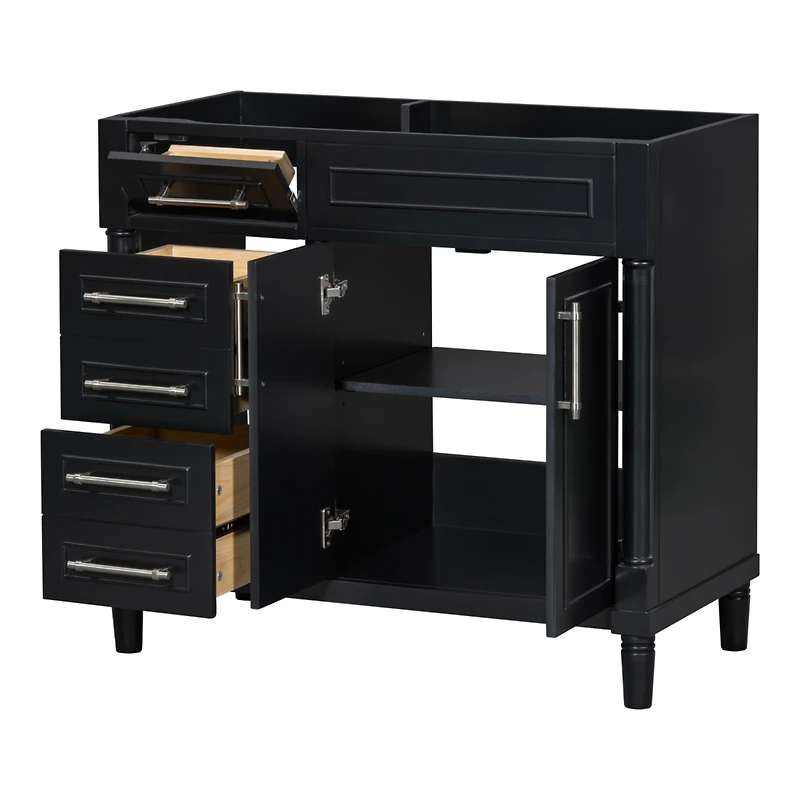 Streamdale 36" Freestanding Bathroom Vanity with Ample Storage, Solid Wood Frame