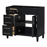 Streamdale 36" Freestanding Bathroom Vanity with Ample Storage, Solid Wood Frame