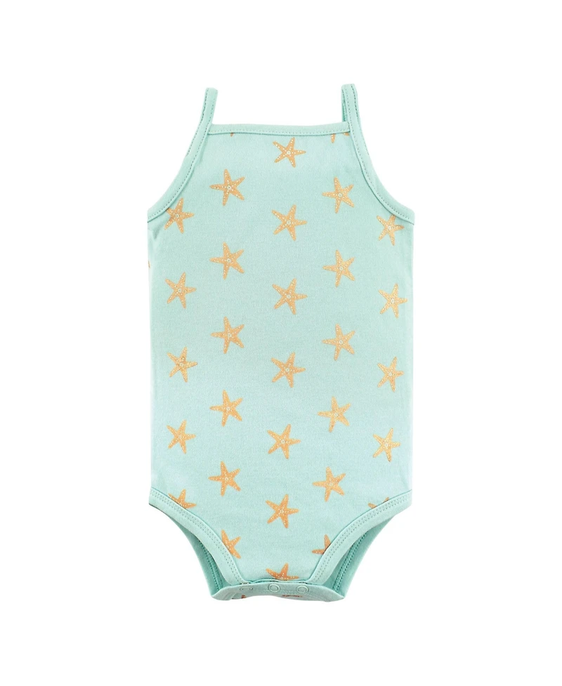 Hudson Baby Girls Cotton Sleeveless Bodysuits