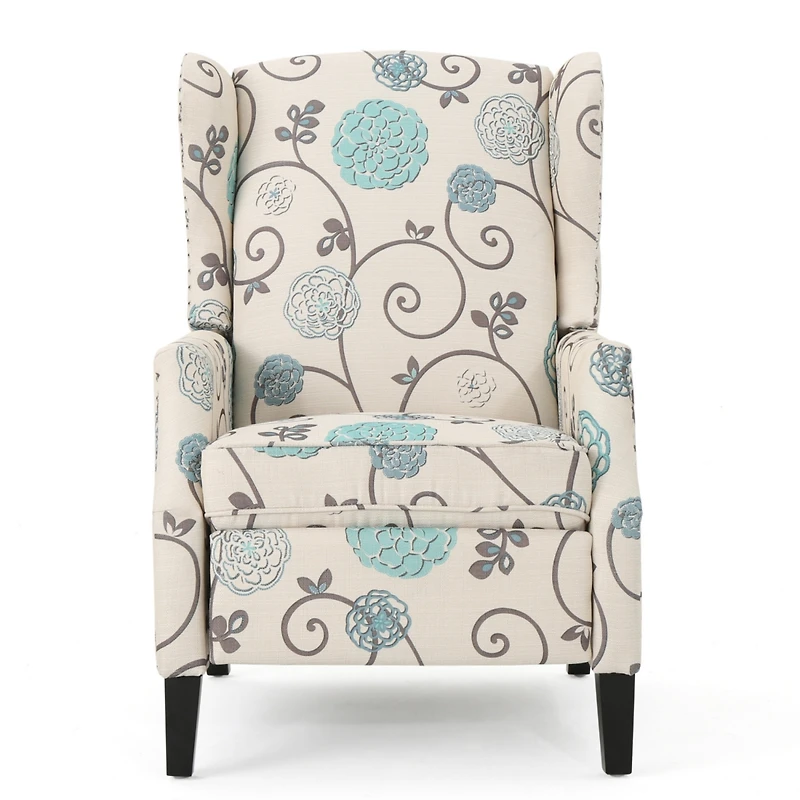 Streamdale Traditional Wingback Recliner With Studded Border