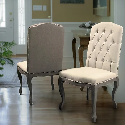 Simplie Fun Luxurious Button-Tufted Dining Chair With Cabriole Legs
