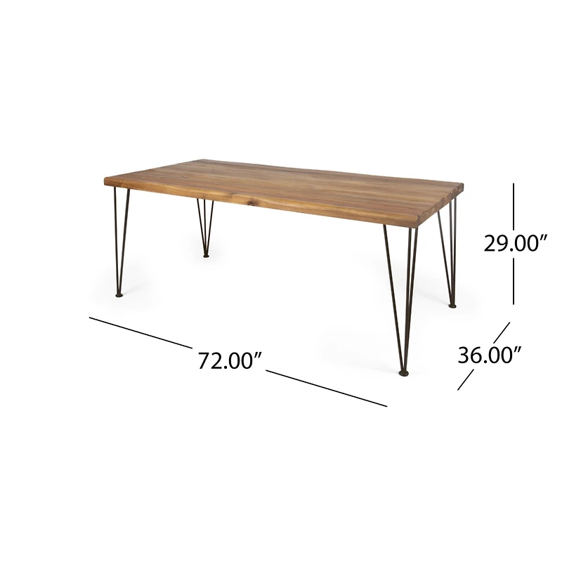 Industrial Acacia Wood Dining Table
