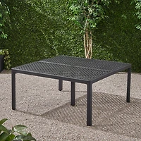 Streamdale Modern Woven Aluminum Dining Table, Antique Matte Black