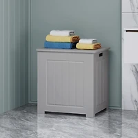 Streamdale Furniture Modern Faux Wood Bathroom Hamper With Flip Top Lid