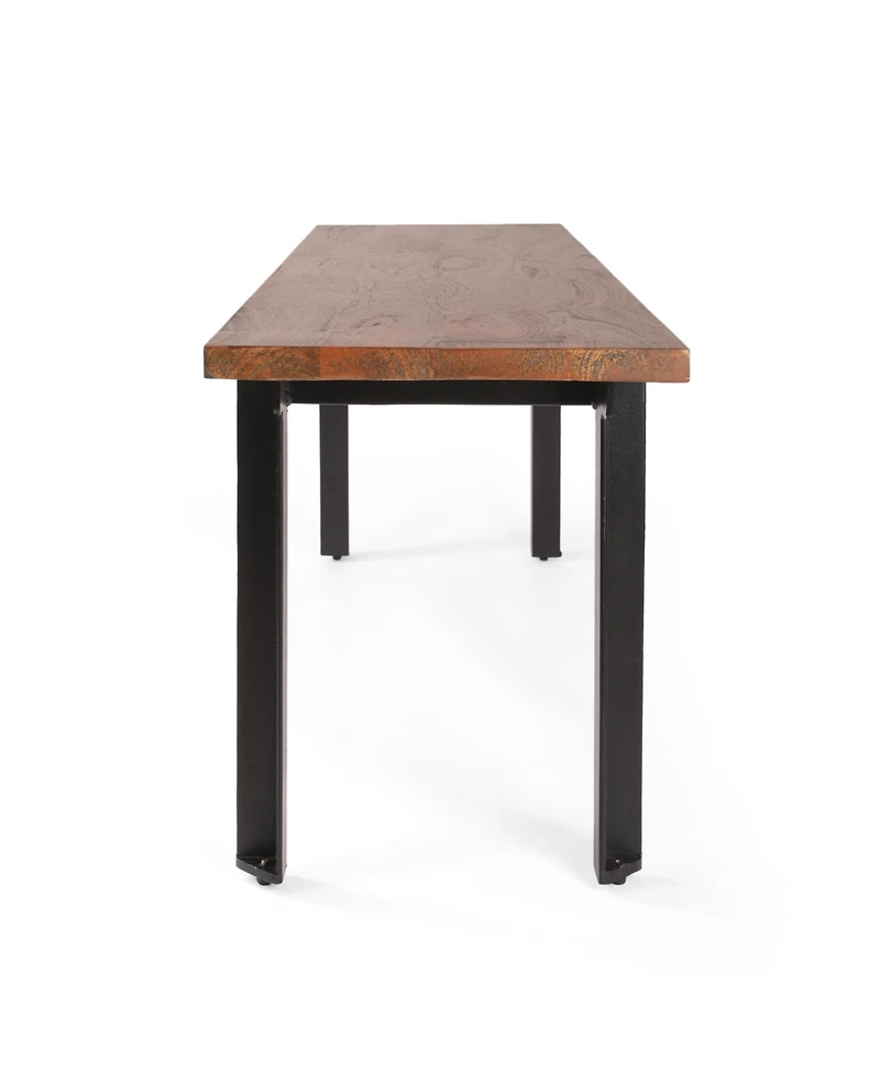 Streamdale Modern Industrial Dining Bench Black + Country Brown
