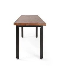 Streamdale Modern Industrial Dining Bench Black + Country Brown
