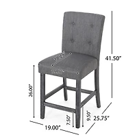 Streamdale Beige Button Tufted 26" Counter Stools (Set Of 2)
