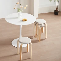 Streamdale Set of 4 Stackable Bentwood Stools for Dining, Kitchen, Classroom