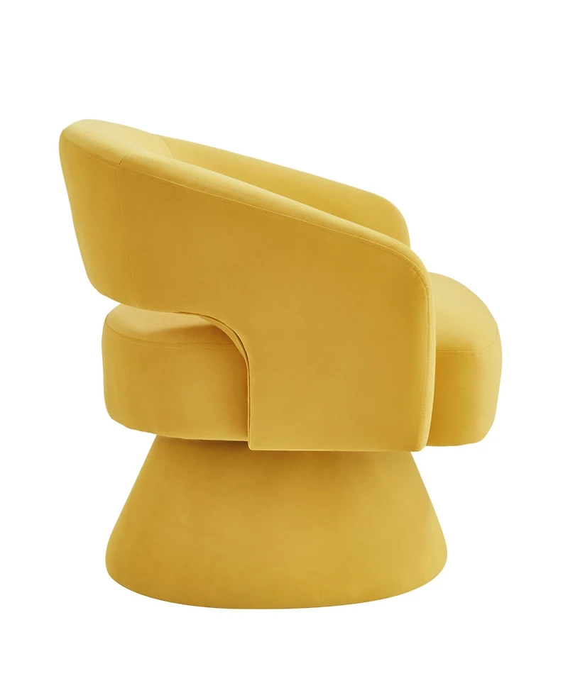 Streamdale Furniture Modern Swivel Accent Chair: Velvet, Open Back, 360° Rotation