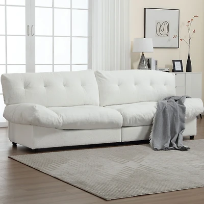 Streamdale Furniture Cloud Style Teddy Velvet Sofa for Living Room