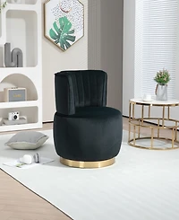 Simplie Fun 360° Swivel Velvet Barrel Accent Chair