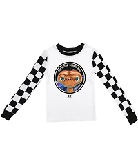 E.t. the Extra-Terrestrial Little Boys E.t. Checkerboard Youth Long Sleeve Pajama Set