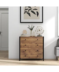Slickblue 4-Drawer Dresser Modern Wooden Chest of Drawers for Bedroom Living Room