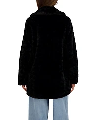Sebby Collection Women's Crushed Faux Fur Button Front Coat