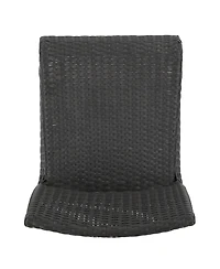 Streamdale Dark Brown Wicker Outdoor Barstools (Set Of 2)