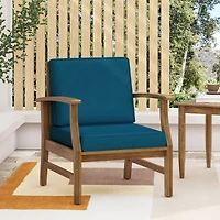 Streamdale Perla Acacia Wood Club Chair With Water-Resistant Cushion