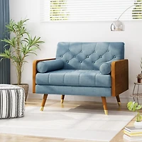 Streamdale Mid-Century Modern Club Chair With Bolster Pillows