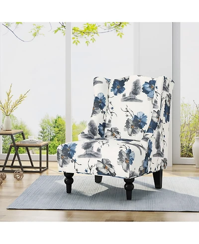 Streamdale Modern Wingback Club Chair, Black Checkerboard, 28D X 33W 38H Inch