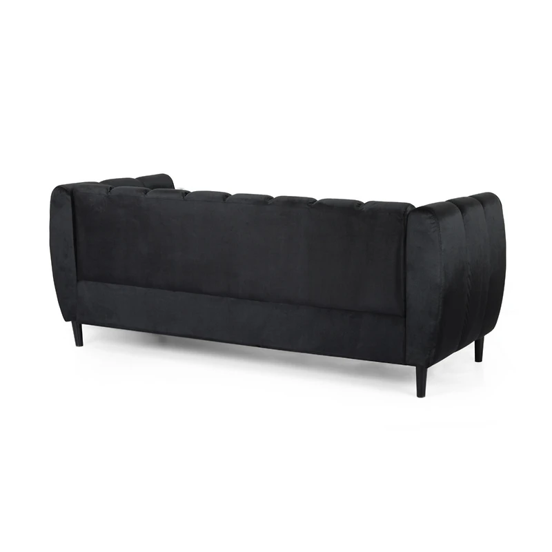 Streamdale Furniture Miranda Velvet Sofa: Modern Glam With Channel Stitching