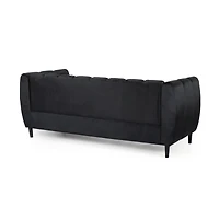 Streamdale Furniture Miranda Velvet Sofa: Modern Glam With Channel Stitching