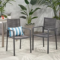Streamdale Furniture Modern Aluminum Dining Chair With Rope Seat (Set Of 2)