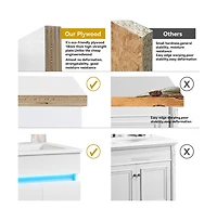 Elegant 16" Bathroom Vanity with Radar Sensing Light and Ample Storage