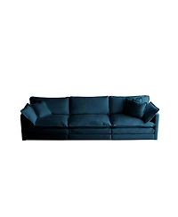 Mid-Century Modern 3-Seater Sofa with Pillows