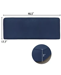 Aoodor Patio Bench Cushion Outdoor Olefin Fabric Slipcover Sponge Foam 46.5 x 17.7” Dark Blue