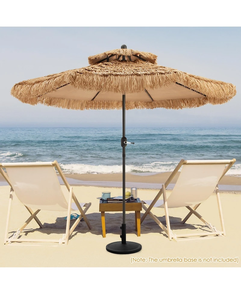 Slickblue 9 Feet Thatched Tiki Umbrella with 8 Ribs