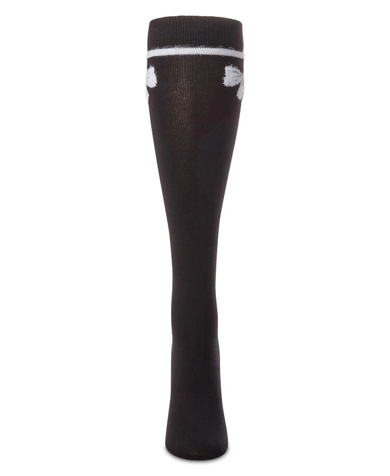 Girls' Fuzzy Bow Knee High Socks