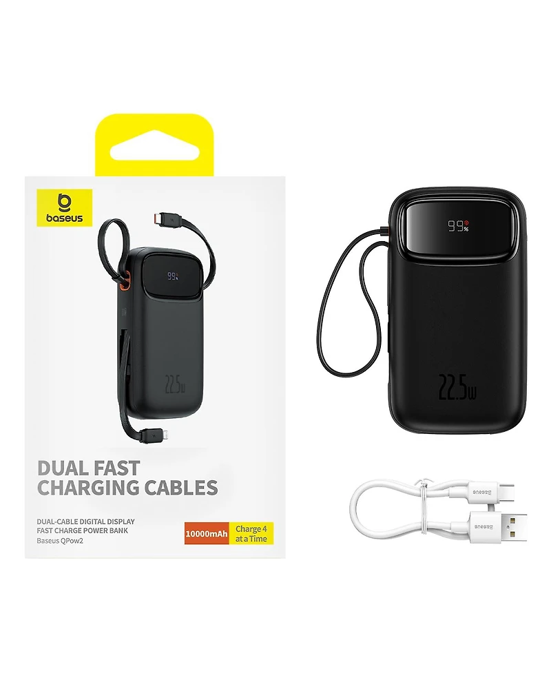 Baseus Portable Charger Power Bank,22.5W 10000mAh Fast Charging Phone Charger, Purple