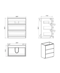 Streamdale Alice Gray Vanity Maximized Storage, Sleek Finish