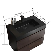 30" Rosewood Vanity w/ Sink & Storage